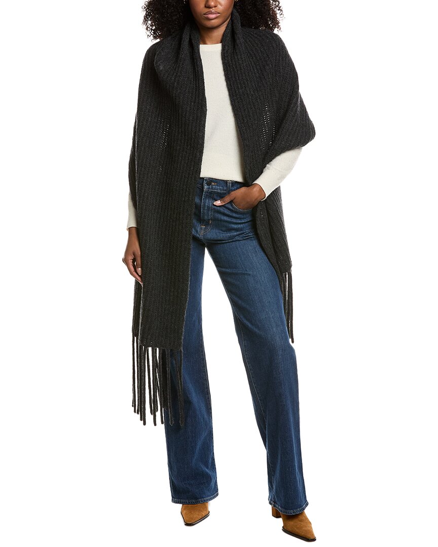 Portolano Fringes Chunky Alpaca & Wool-blend Wrap In Gray