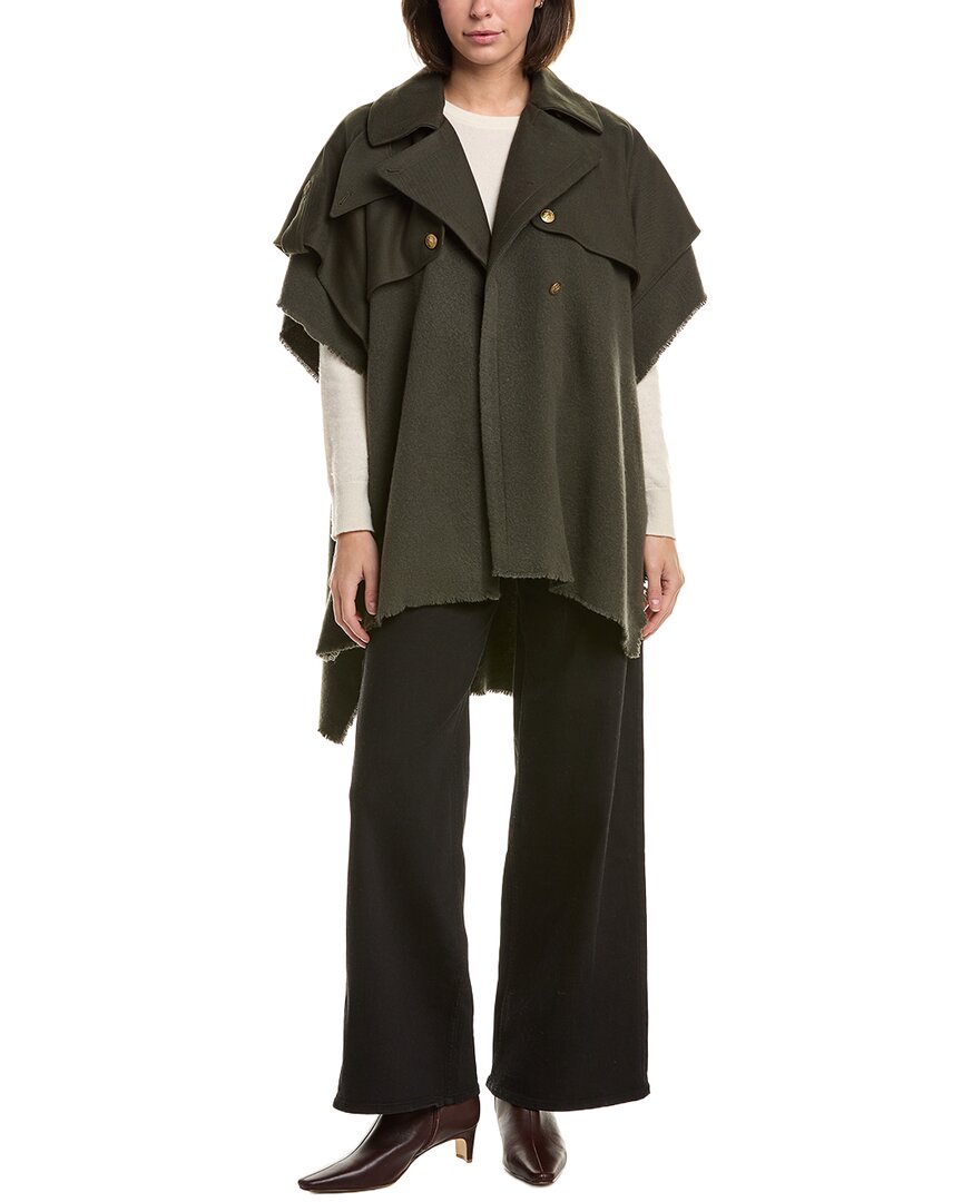Rag & Bone Wool Trench Poncho In Brown