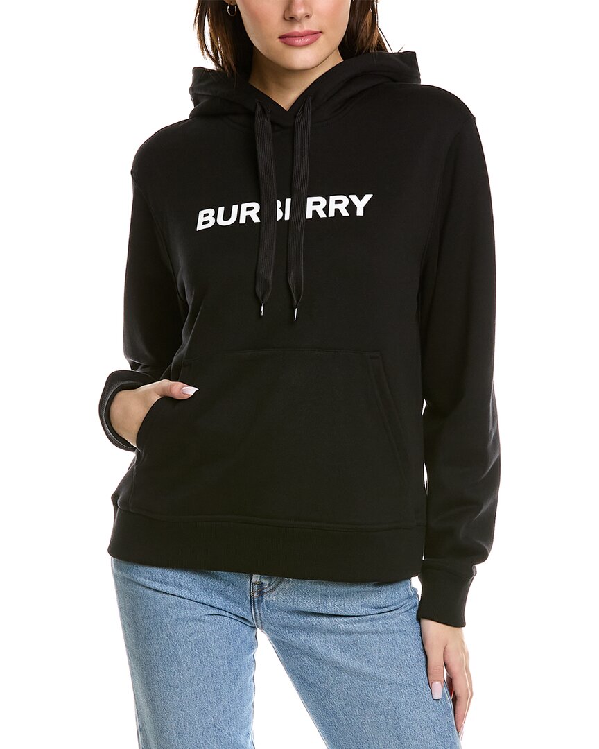 Burberry Poulter Hoodie With Logo Print In Black