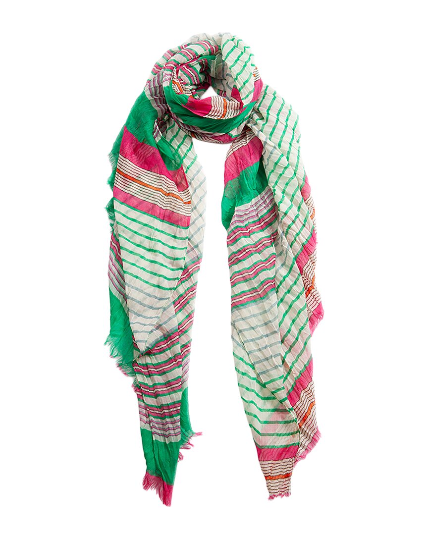 Blue Pacific Starburst Stripe Scarf In Multi
