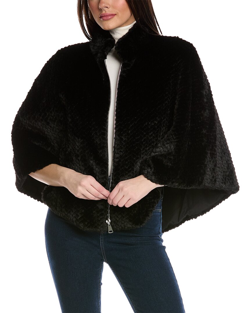 La Fiorentina Zipper Cape In Black