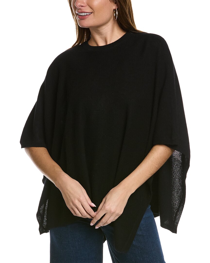 Amicale Cashmere Basic Cashmere Poncho In Black