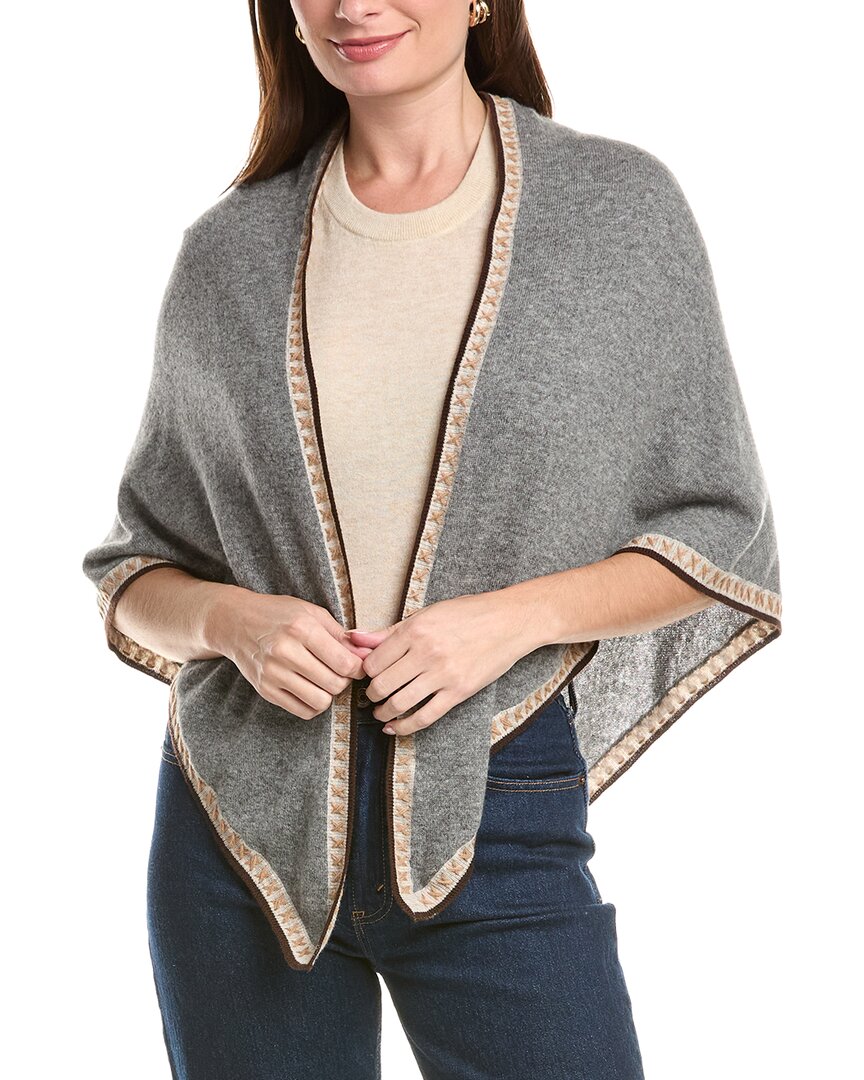 Forte Triangle 100% Cashmere Scarf Wrap In Grey