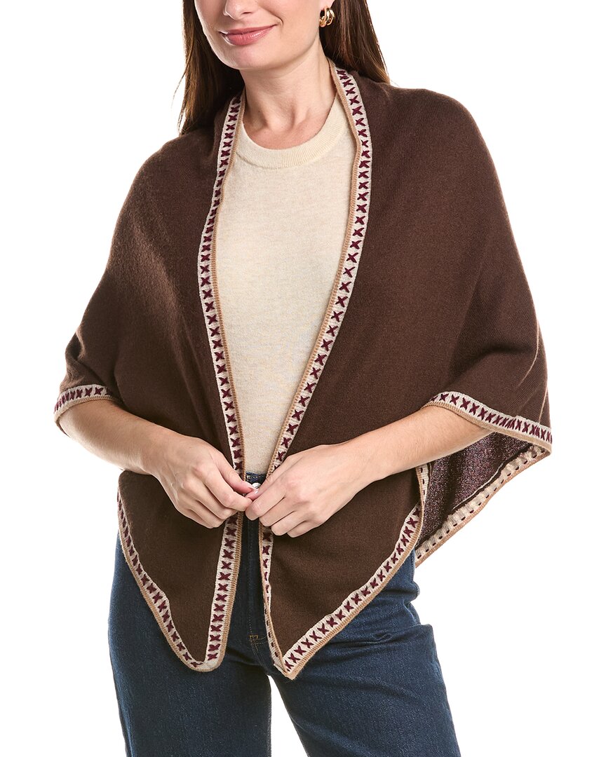 Forte Triangle 100% Cashmere Scarf Wrap In Brown