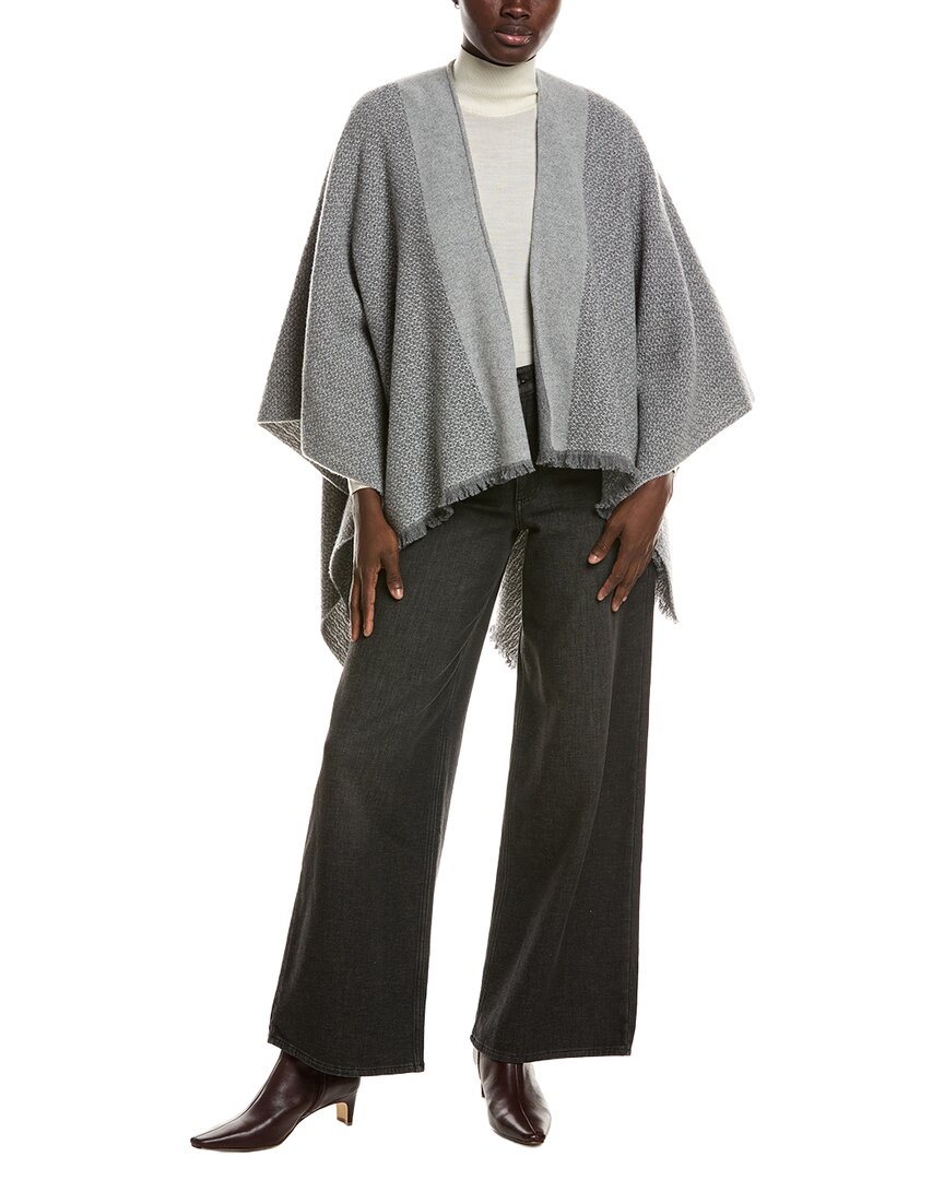 Rag & Bone Joni Tweed Reversible Wool Poncho In Gray