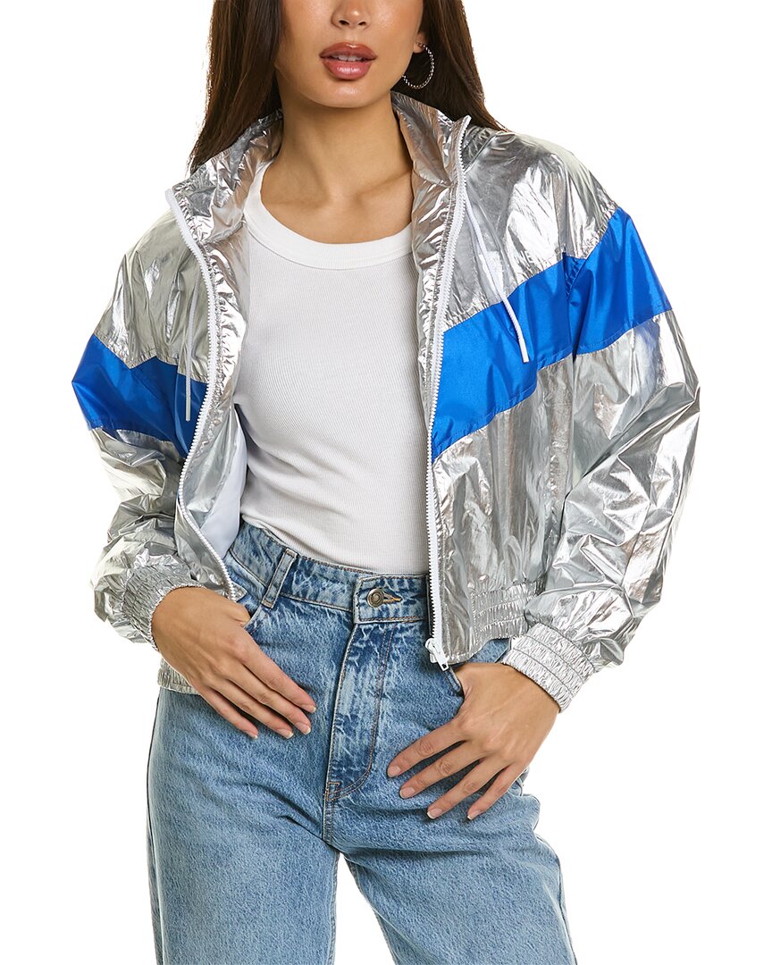Shop Celine Track Jacket In Silver