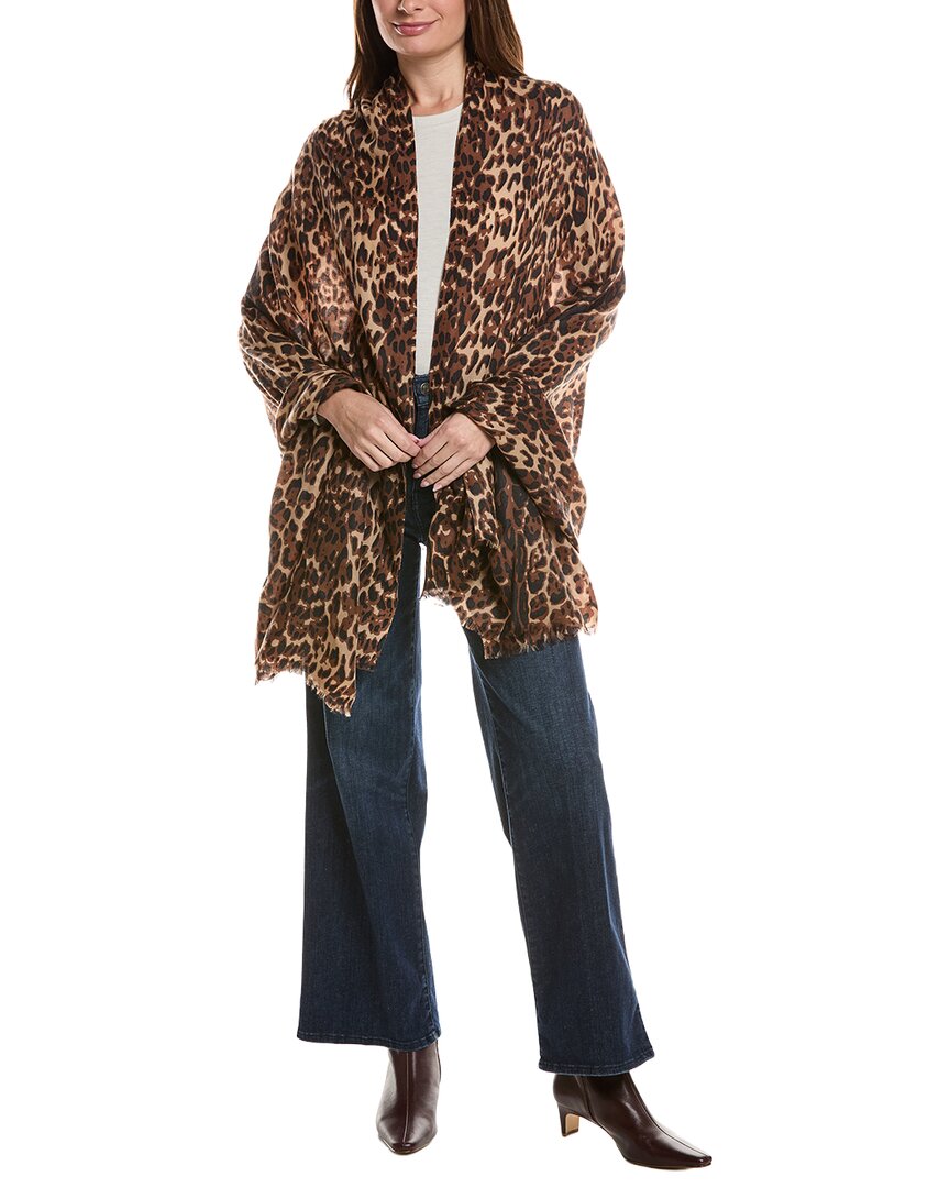 Sofia Cashmere Sofiacashmere Leopard Print Lightweight Cashmere Scarf