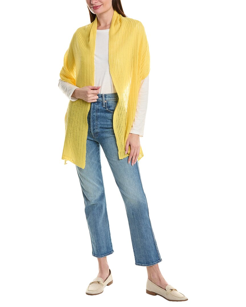 Portolano Lightweight Wrap In All Over Openwork St In Yellow