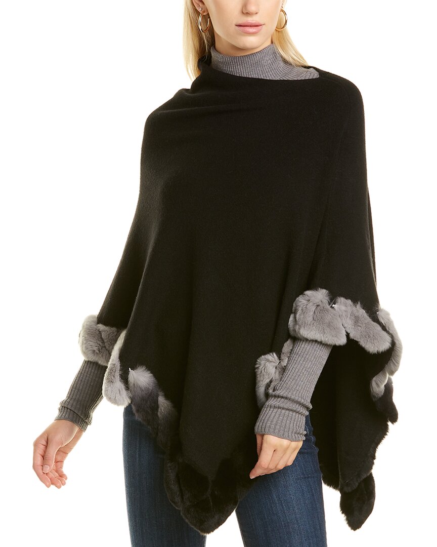 La Fiorentina Asymmetrical Poncho In Black
