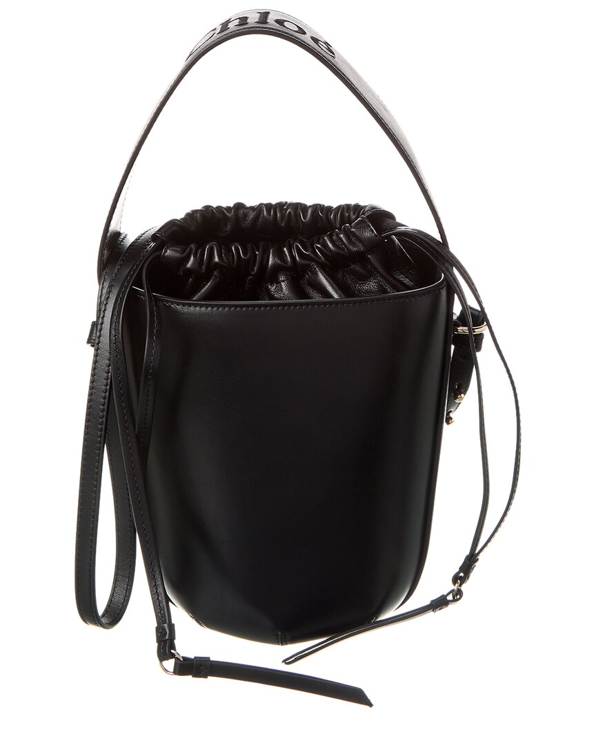 Chloé Sense Leather Bucket Bag In Black
