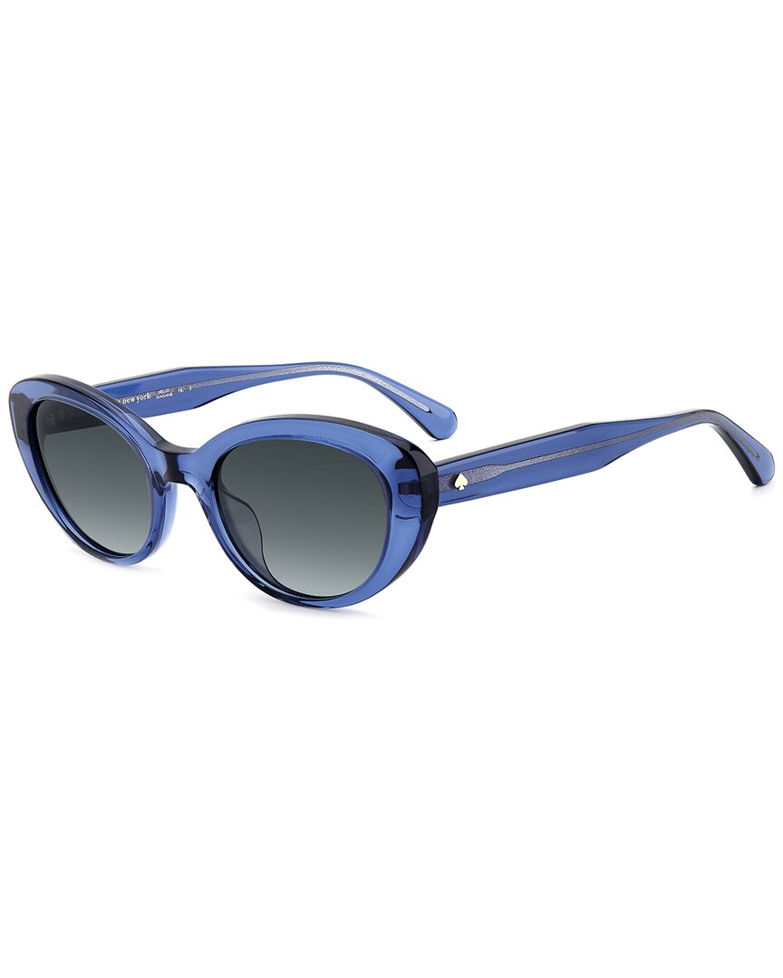 Kate Spade New York Crystals 51mm Round Sunglasses In Blue/grey Shaded