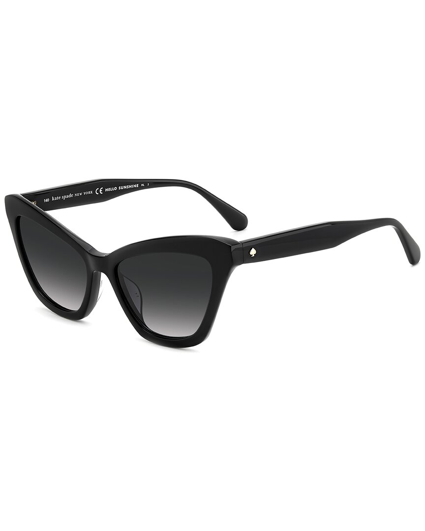 Kate Spade New York Amelie 54mm Gradient Cat Eye Sunglasses In Black/grey Shaded