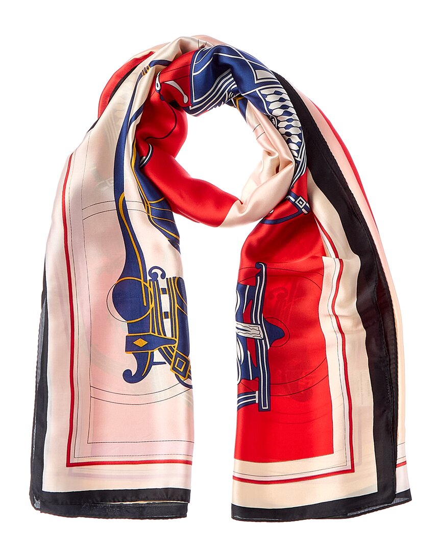 La Fiorentina Horse Print Scarf In Red
