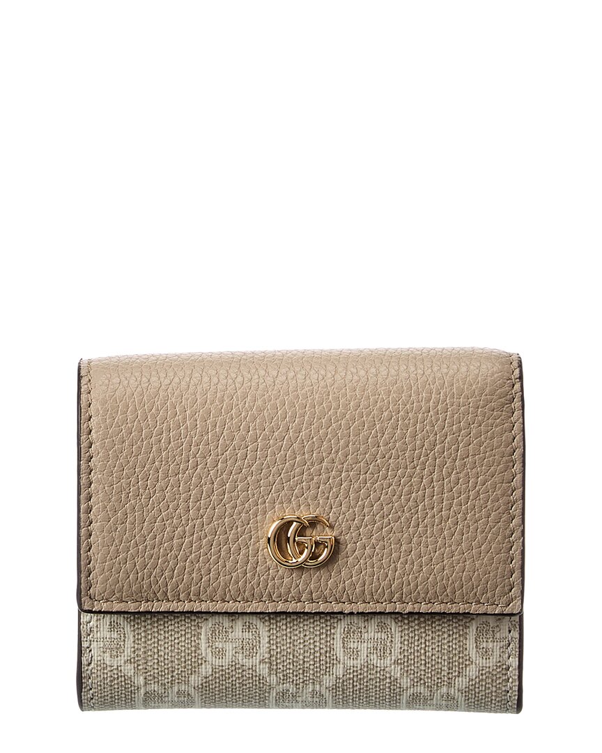 Gucci Gg Marmont Gg Supreme Canvas & Leather Card Holder