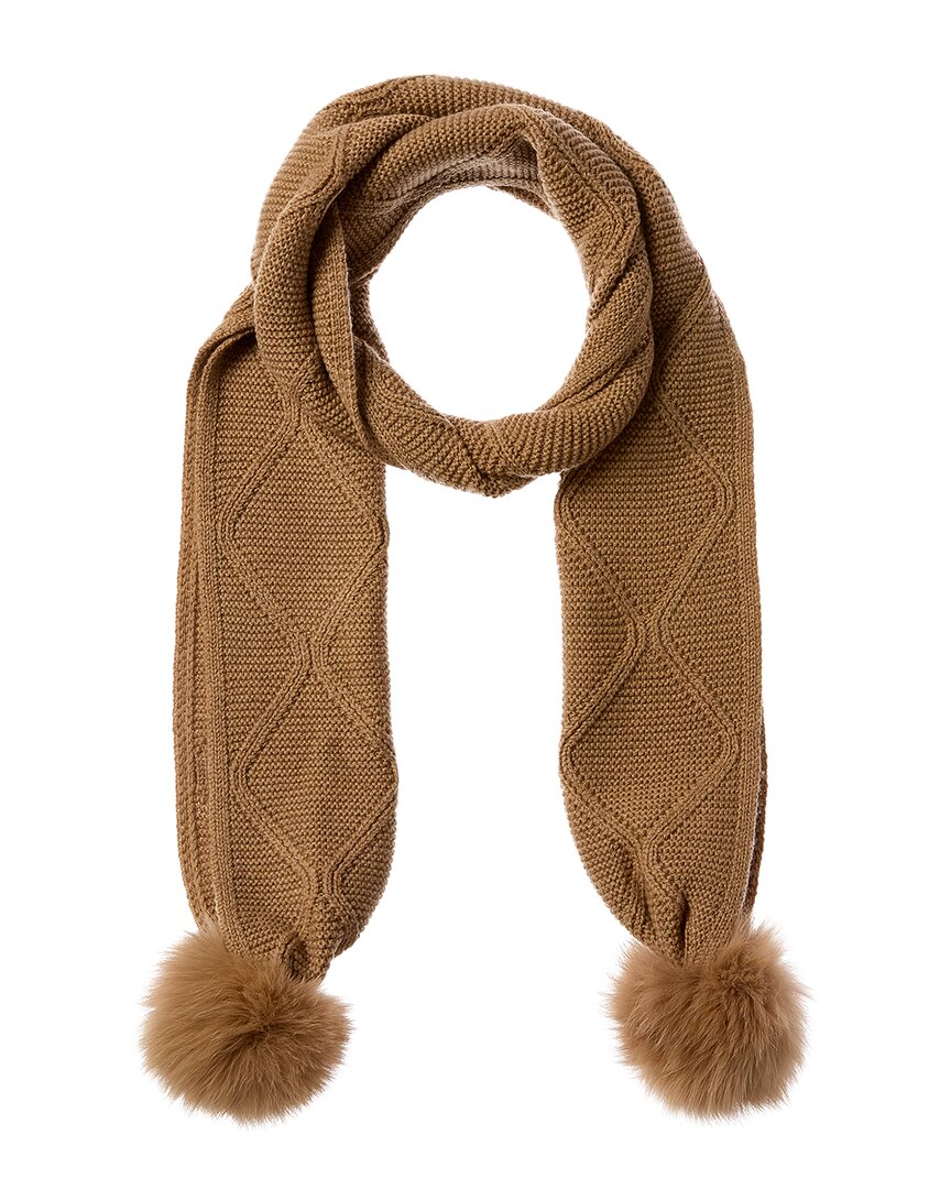 Forte Cashmere Lux Cable Cashmere Scarf In Brown