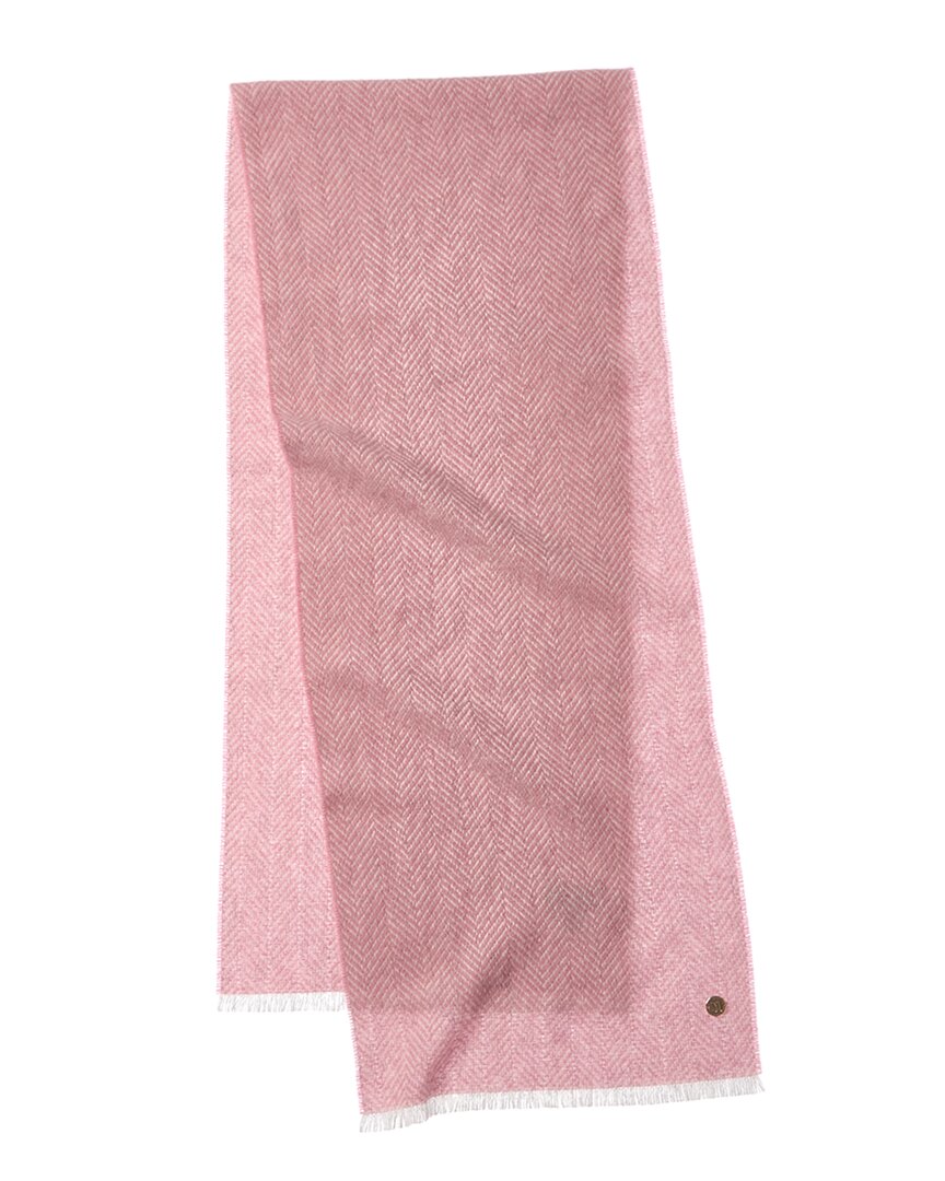 Bruno Magli Herringbone Cashmere Scarf In Pink