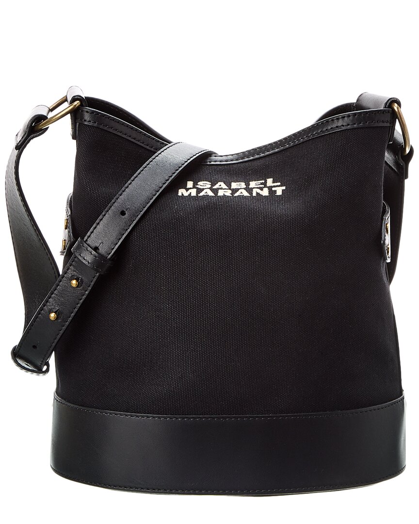 ISABEL MARANT ISABEL MARANT SAMARA LOGO CANVAS & LEATHER BUCKET BAG