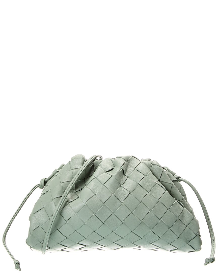 Bottega Veneta The Pouch Mini Intrecciato Leather Crossbody In Green