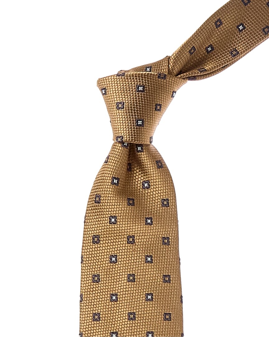Brunello Cucinelli Brown Squared Silk Tie