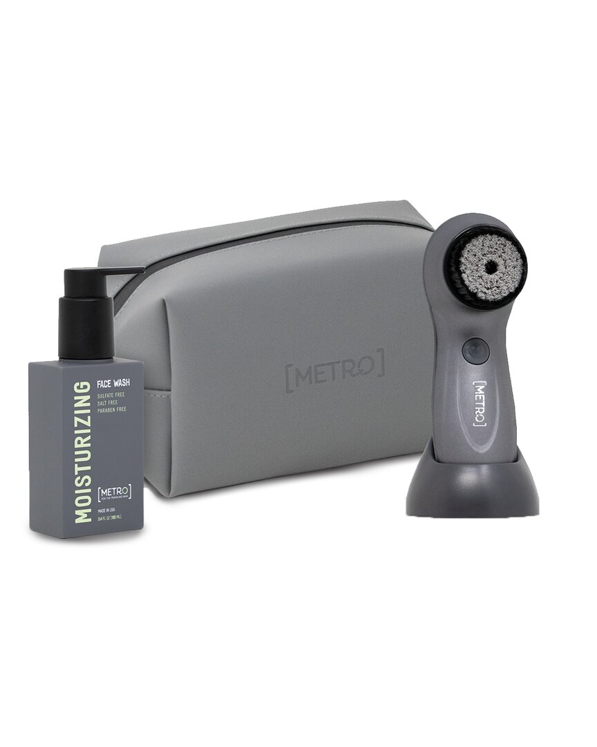Metro Man Face Travel Kit Moisturizing Face Wash 100ml & Usb Facial Brush & Waterproof Travel Bag