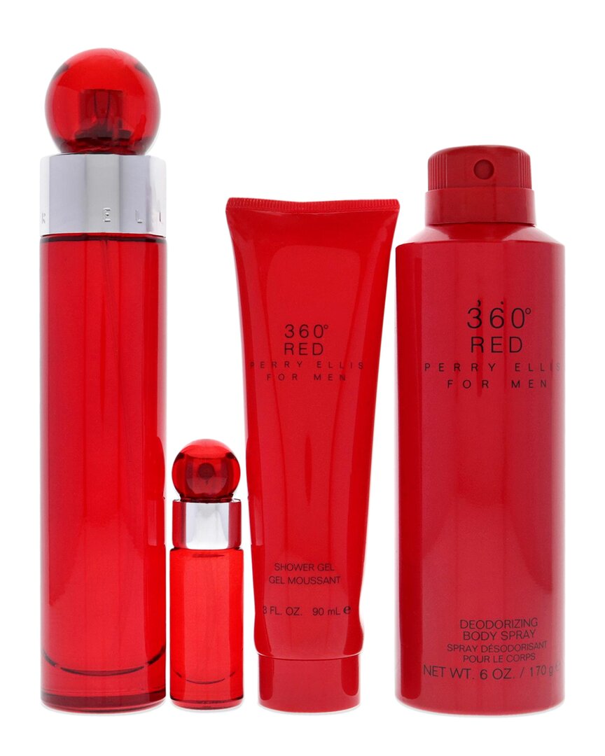 Perry Ellis Men's 360 Red 4pc Gift Set In White