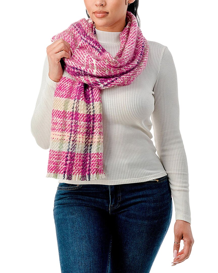 Marcus Adler Plaid Scarf In Pink