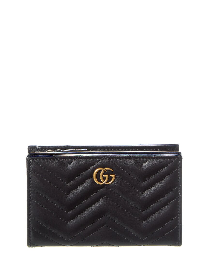 Gucci Gg Marmont Leather Card Holder In Black