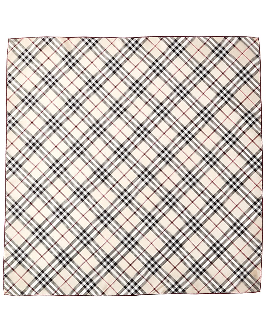 Burberry Check Silk Scarf In Grey