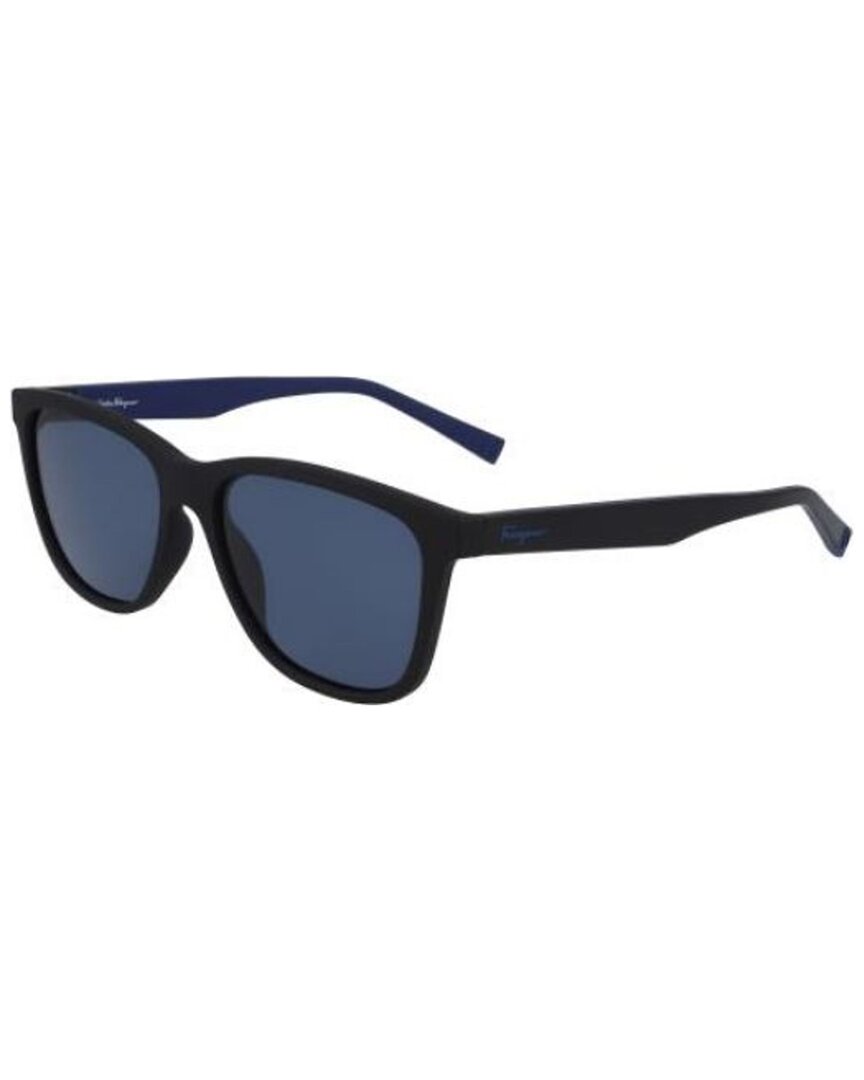Ferragamo Men's Sf998s Sunglasses In Matte Black/blue In Black
