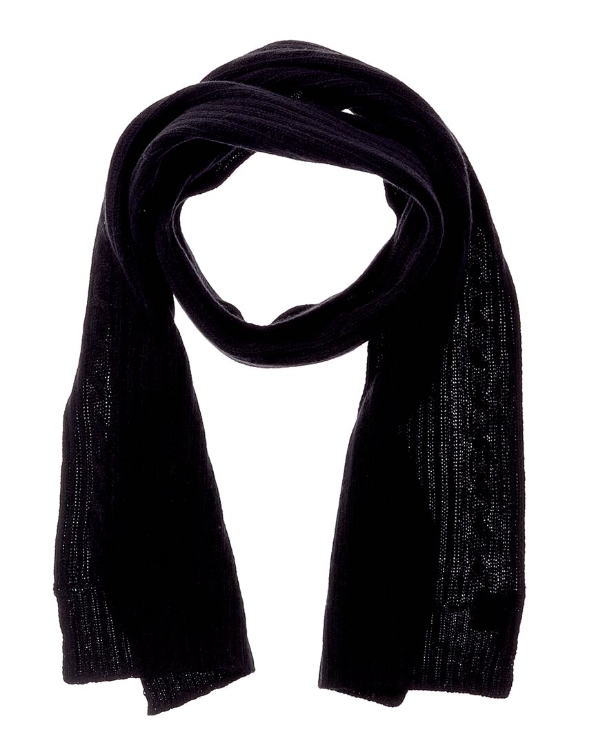 Portolano Cable Cashmere Scarf In Black