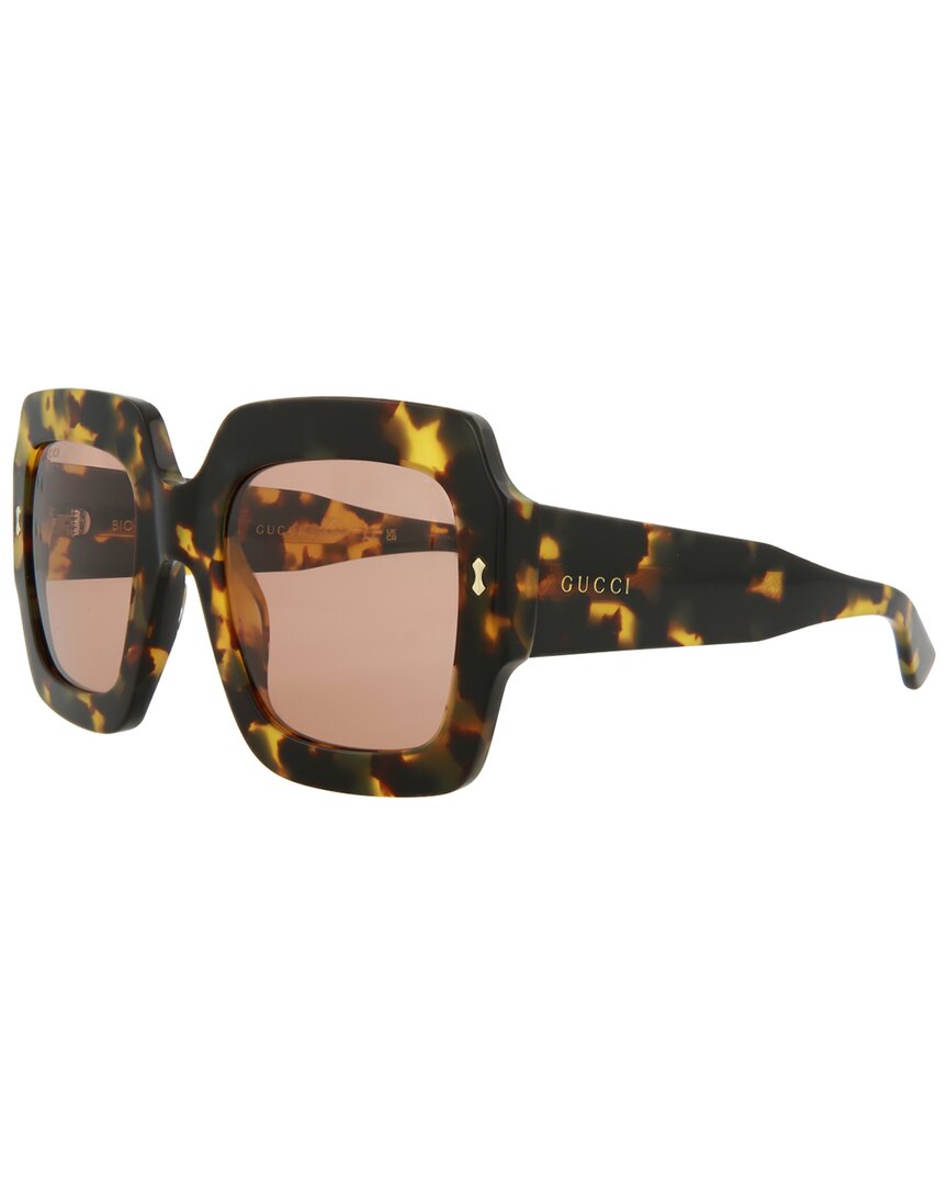 Gucci 53mm Square Sunglasses In Havana Havana Red
