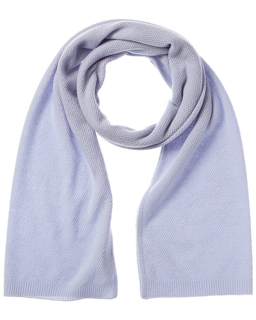 Phenix Lightweight Moss Stitch Cashmere Scarf In Blue