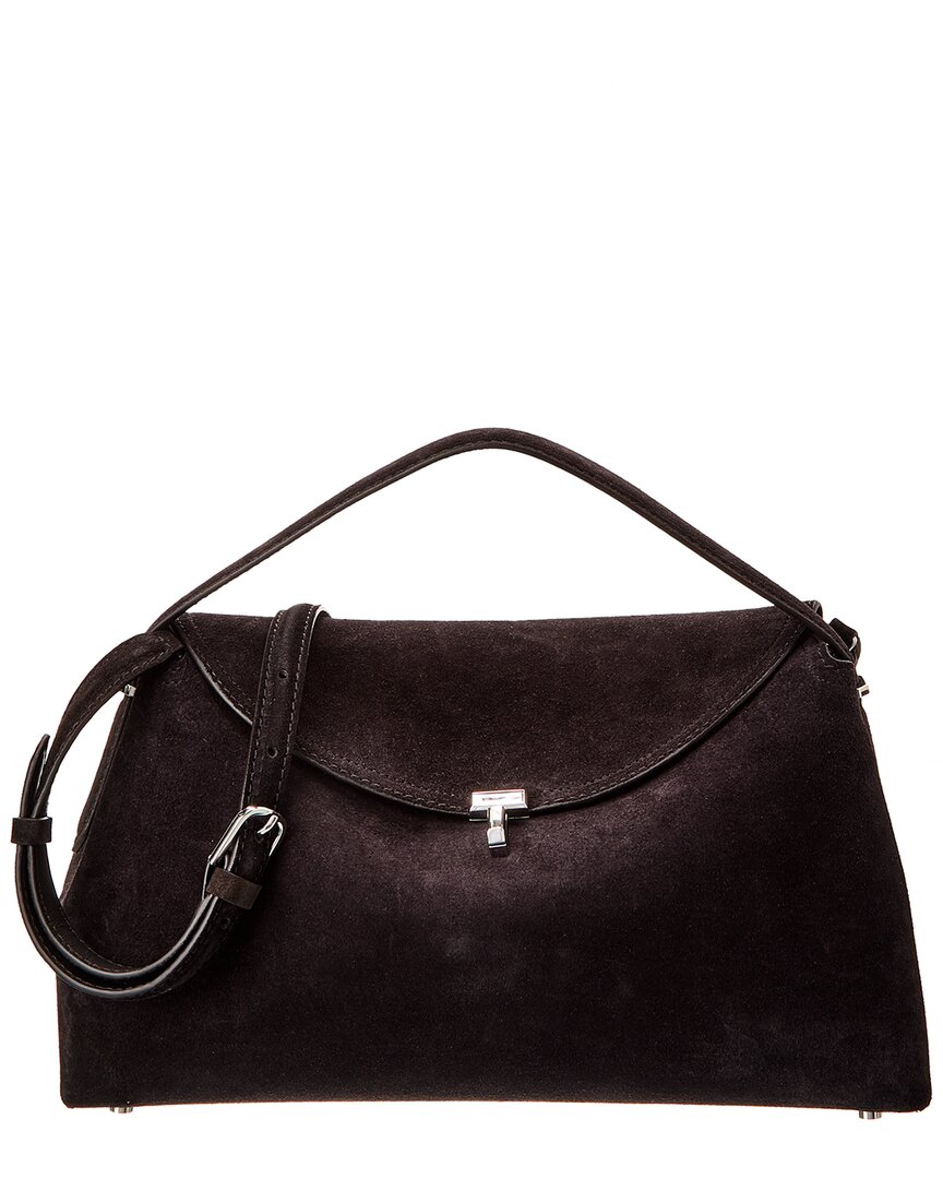 Totême Toteme T-lock Top Handle Leather Satchel In Burgundy