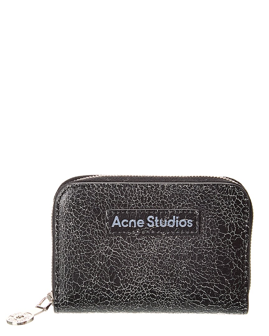 Acne Studios Logo Leather Card Case In Brown