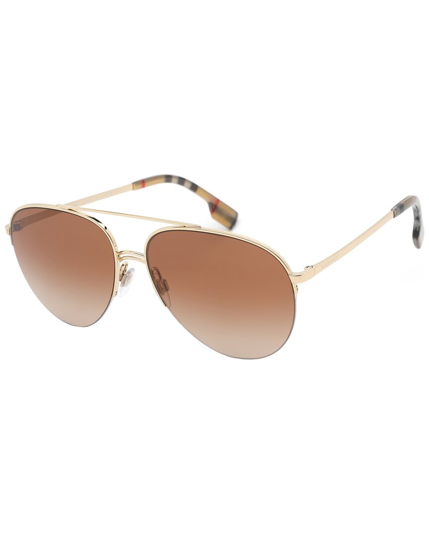 Burberry Unisex Be3113 59mm Sunglasses In Gold
