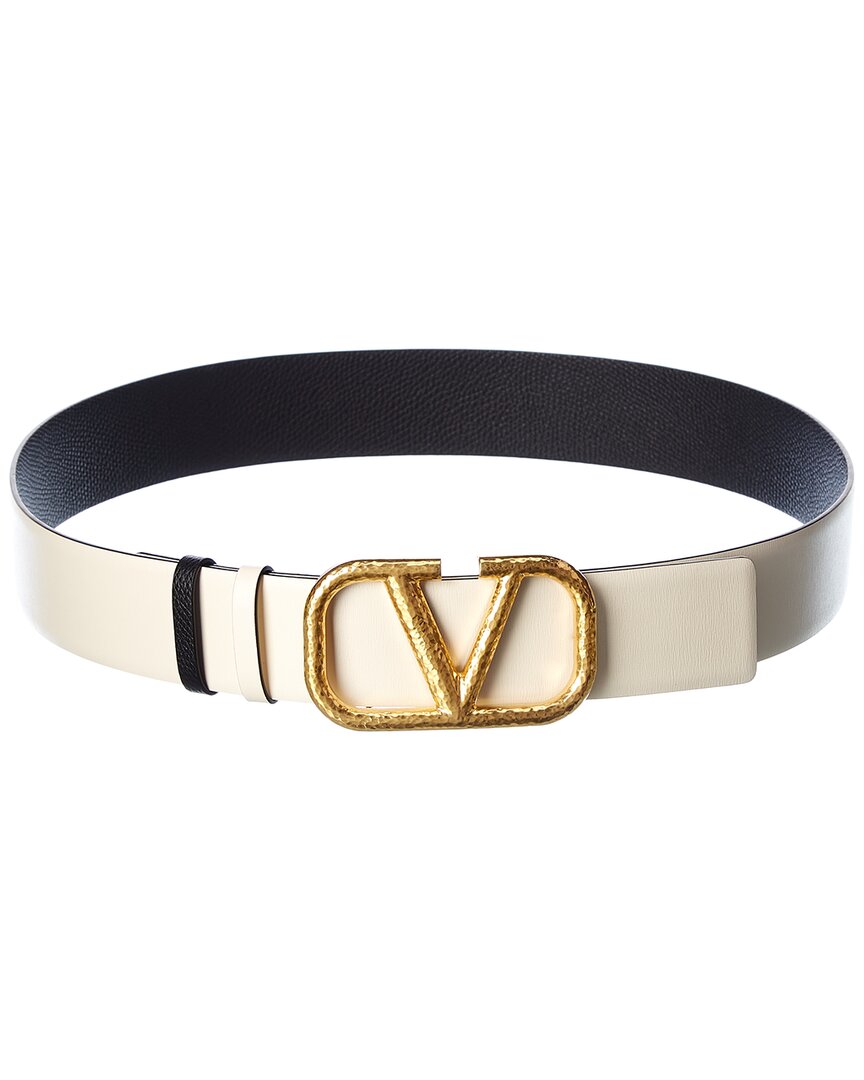 Valentino Vlogo 40mm Reversible Leather Belt, 6 / Black