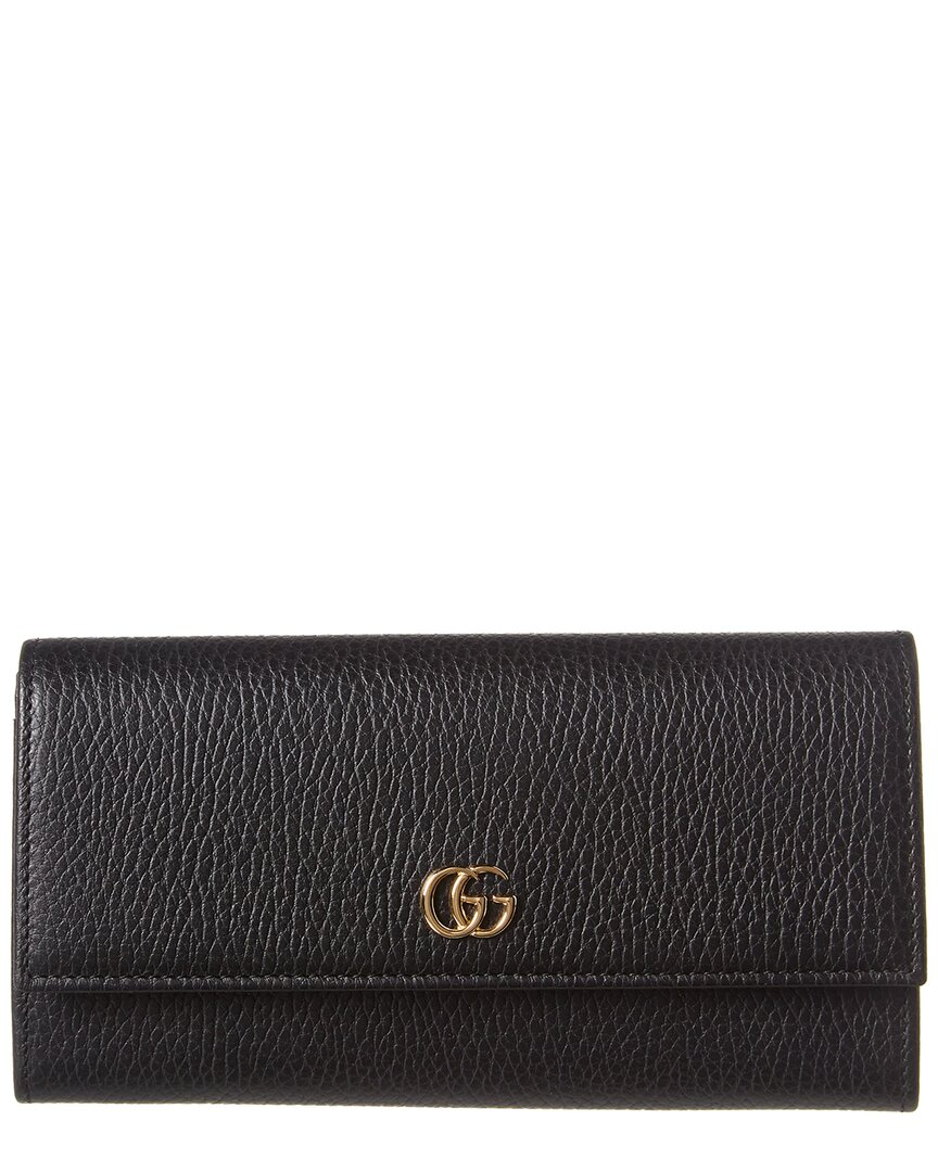 Gucci Gg Marmont Leather Continental Wallet In Black