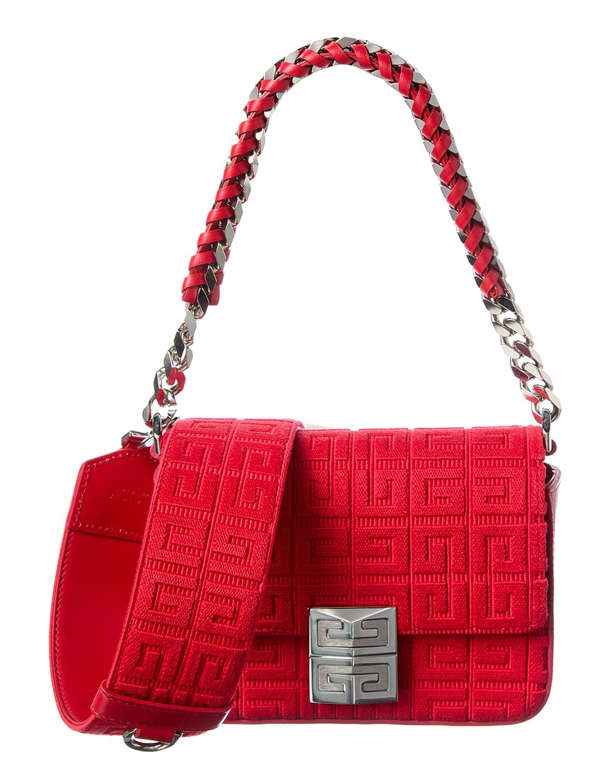 Givenchy 4g Medium Canvas & Leather Crossbody In Red