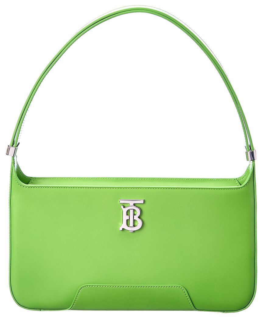 Burberry Tb Leather Shoulder Bag In Green