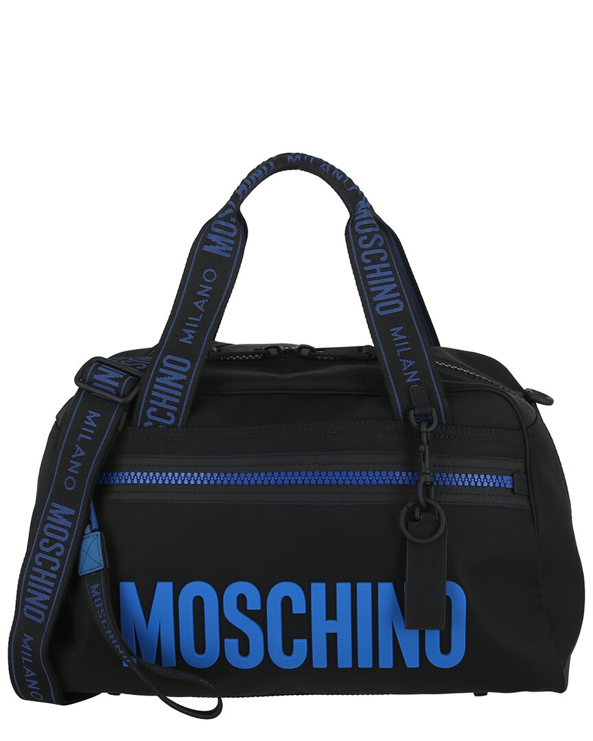 Moschino Recycled Nylon Duffel Bag In Black