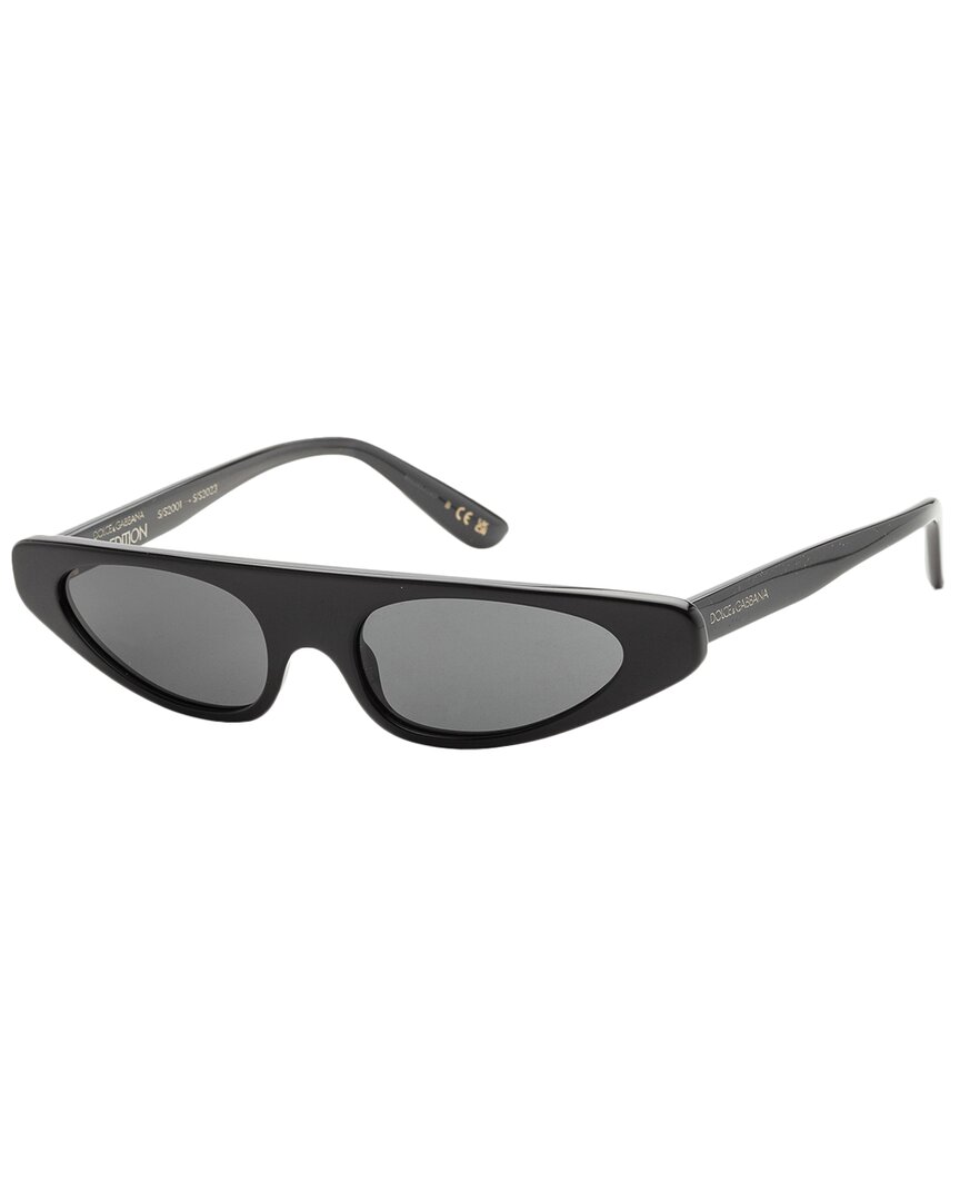 Dolce & Gabbana 52mm Rectangular Sunglasses In Black