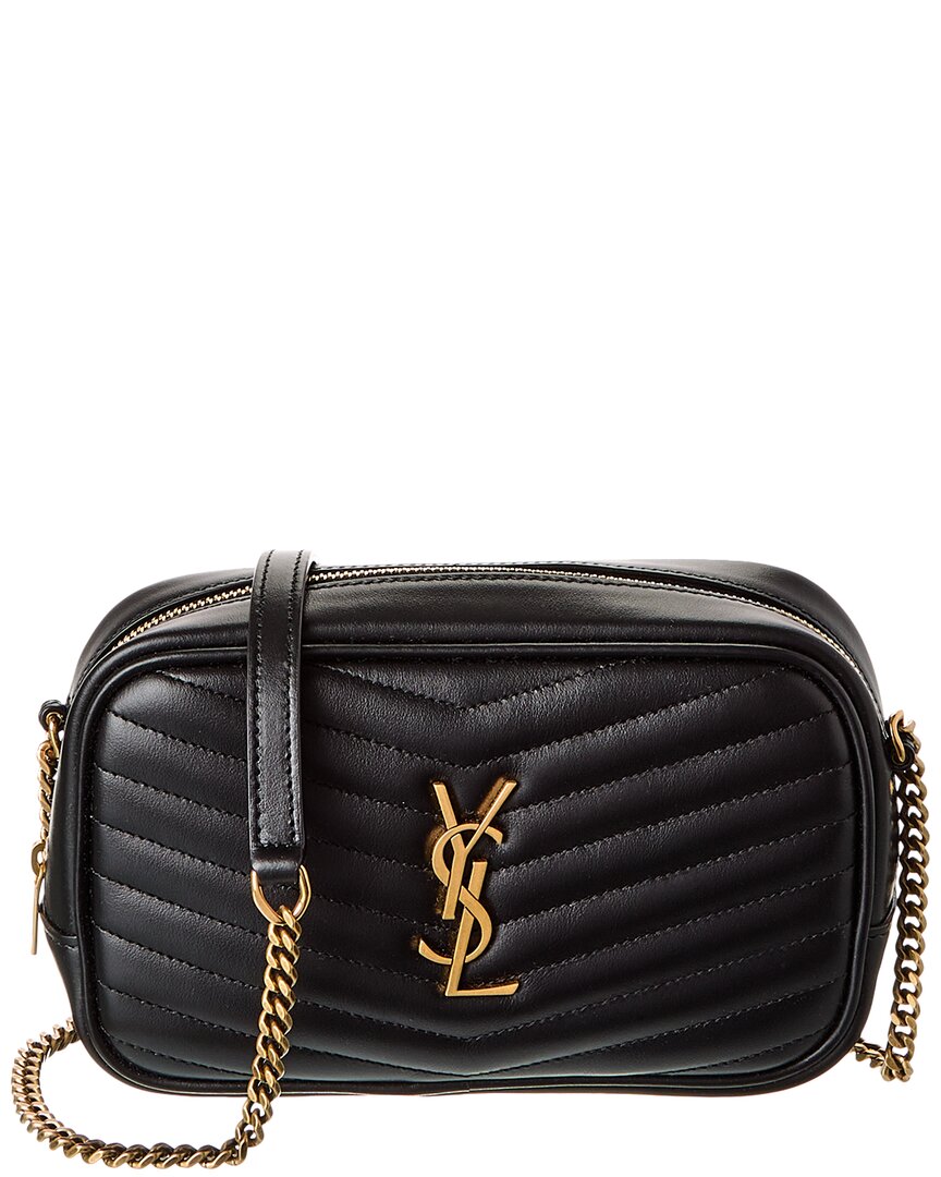 Saint Laurent Lou Quilted Mini Shoulder Bag In Black