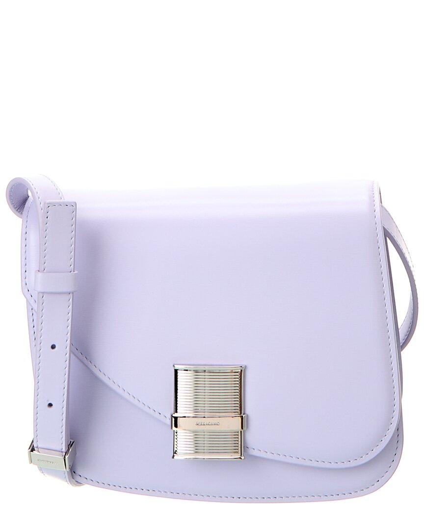 Ferragamo Small Fiamma Cross Body Bag In Purple