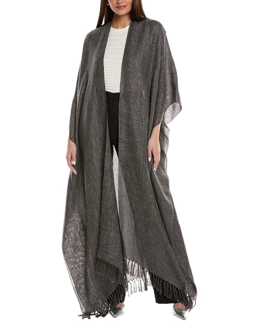 Brunello Cucinelli Linen-blend Poncho In Grey