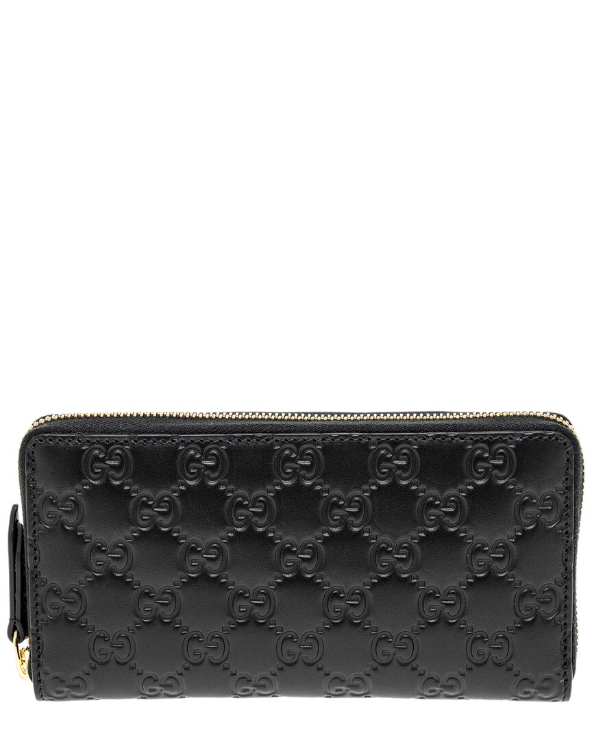 Gucci Ssima Leather Long Zip Around Wallet