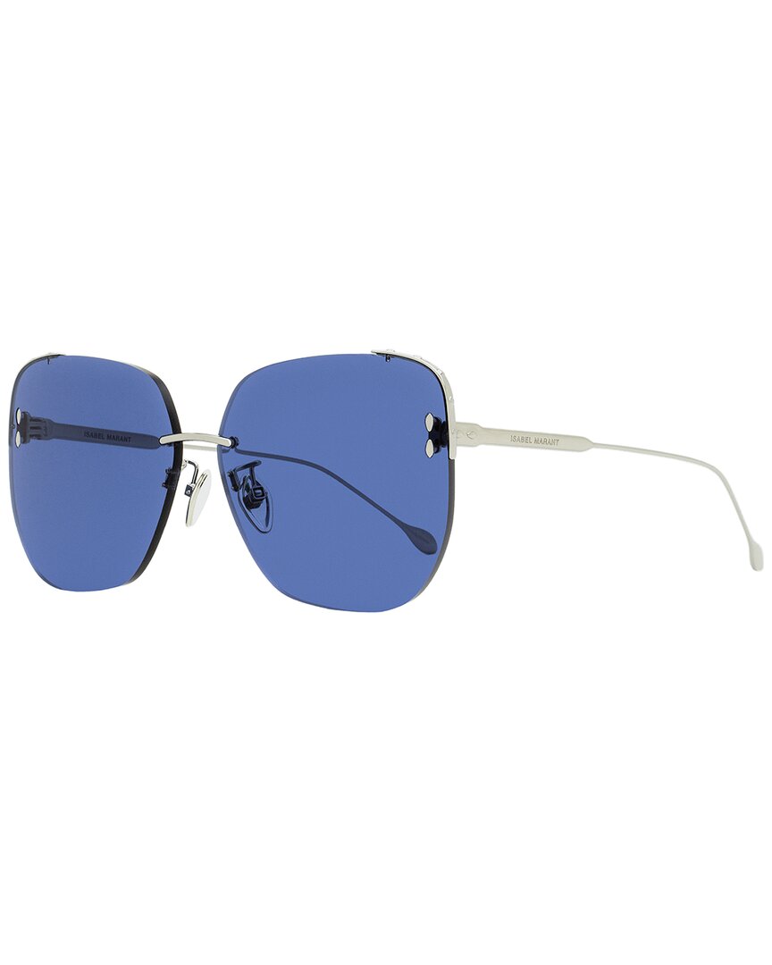 Isabel Marant Square Im0082s Sunglasses Woman Sunglasses Blue Size 65 Metal In Silver