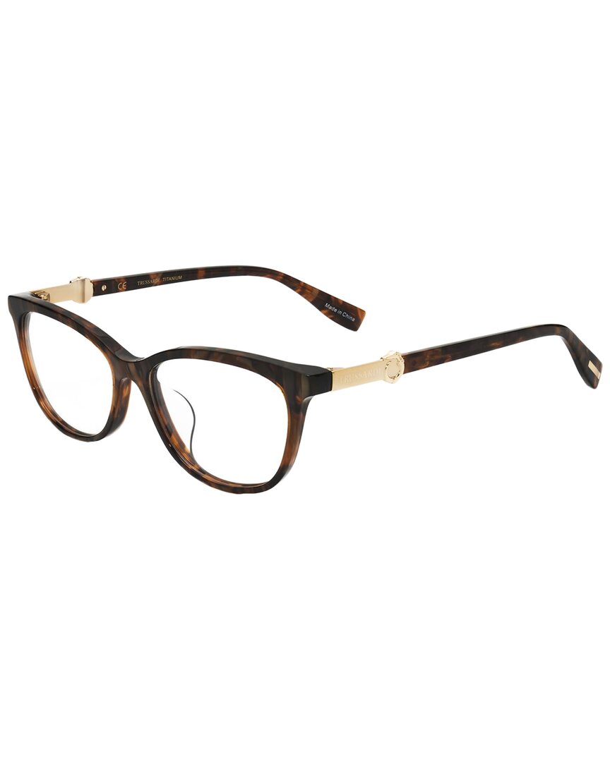 Trussardi Women's Vtr316f 54mm Optical Frames In Brown