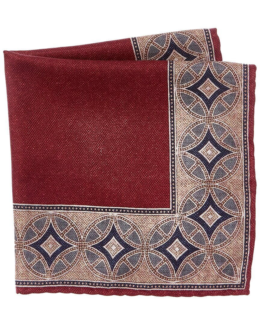 Brunello Cucinelli Geometric-pattern Pocket Square In Brown