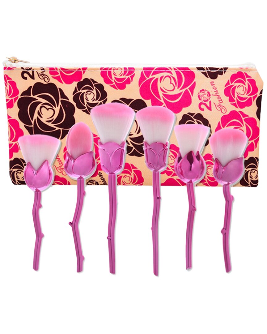 La Sante 6pc Premium Floral Makeup Brush Set With Case