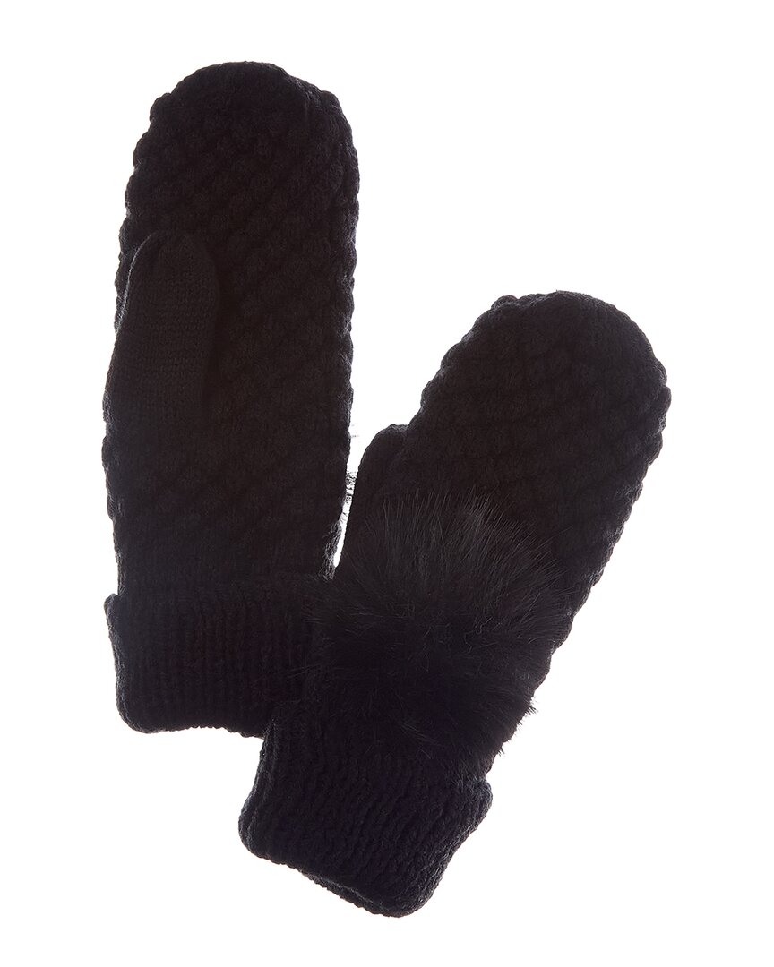 Surell Accessories Glitz Popcorn Mittens In Yellow